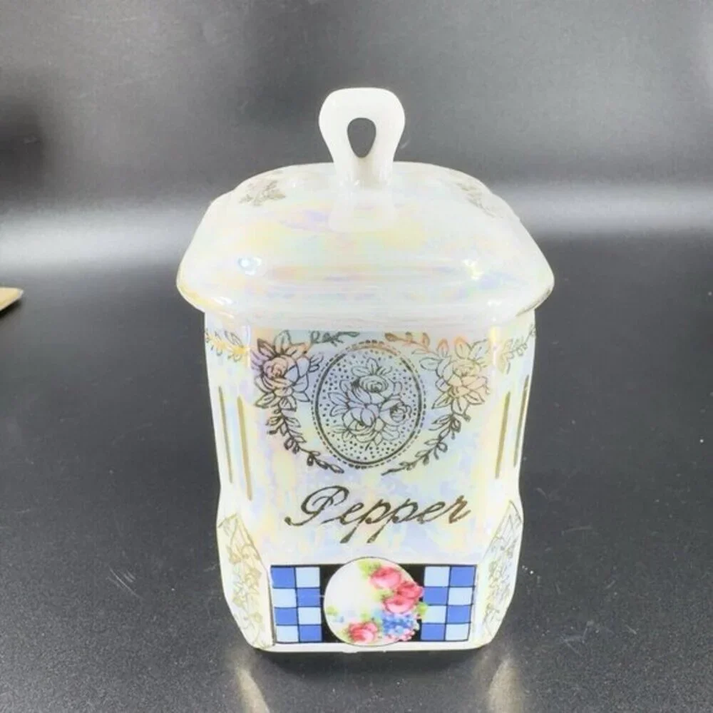 Victoria Lusterware Pepper Spice Canister Jar Box Container W Lid Czechoslovakia
